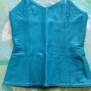Turquoise Leather Bustier